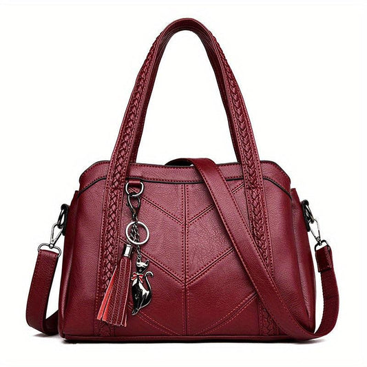 Vintage Large Capacity Tote Bag Top Handle Satchel Handbag