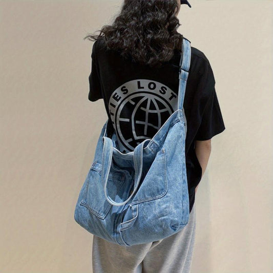 Denim Shoulder Bag Large Capacity Women's All Match Bag