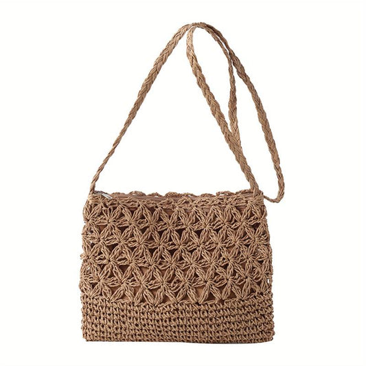Straw Summer Beach Bag Crossbody Shoulder Bag For Women