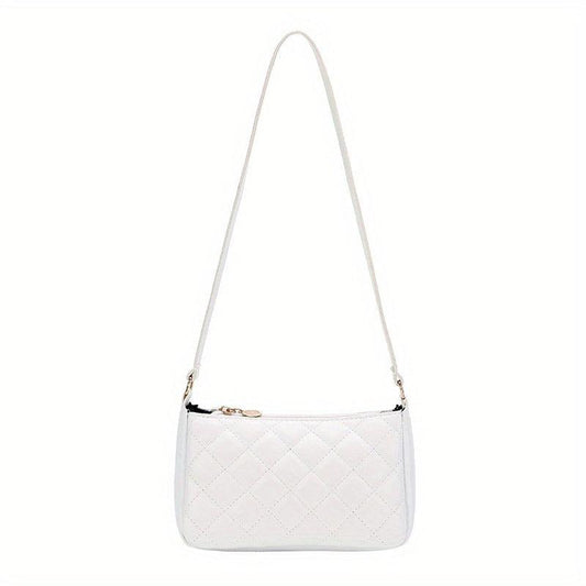 Argyle Quilted Underarm Bag Women's PU Leather Square Purse