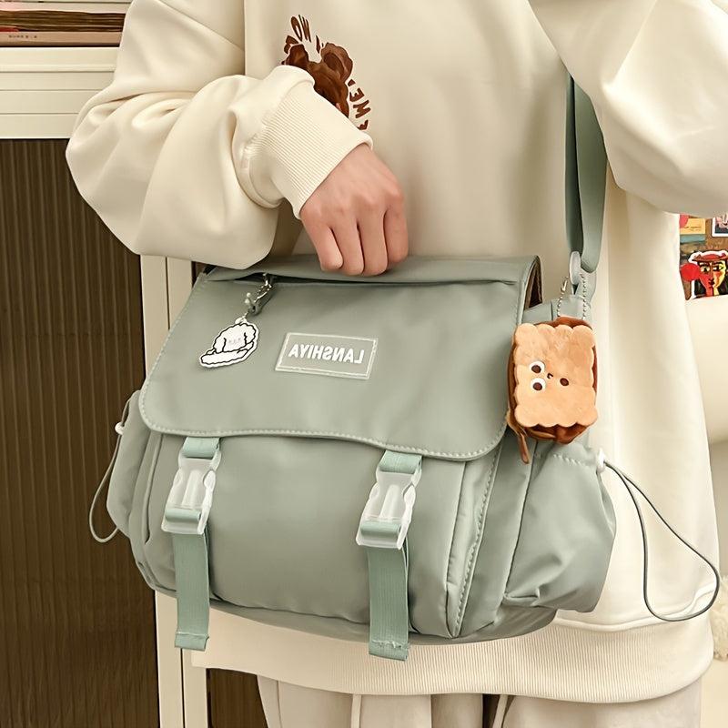 Japanese-Inspired Messenger Bag with Crossbody Strap