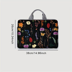 Floral Print Laptop Case 35 Laptop Cover with Shoulder Strap