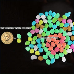 100pcs Glow in the Dark Pebbles Natural Crystals for Garden or Aquarium