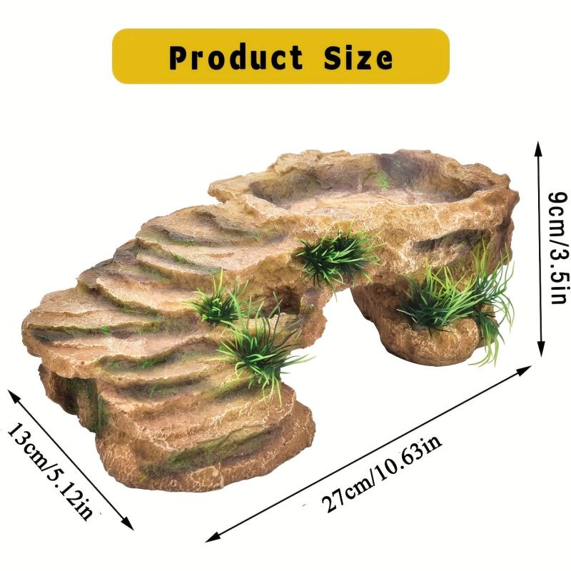 Resin Dock Rectangular Turtle Tank Decoration