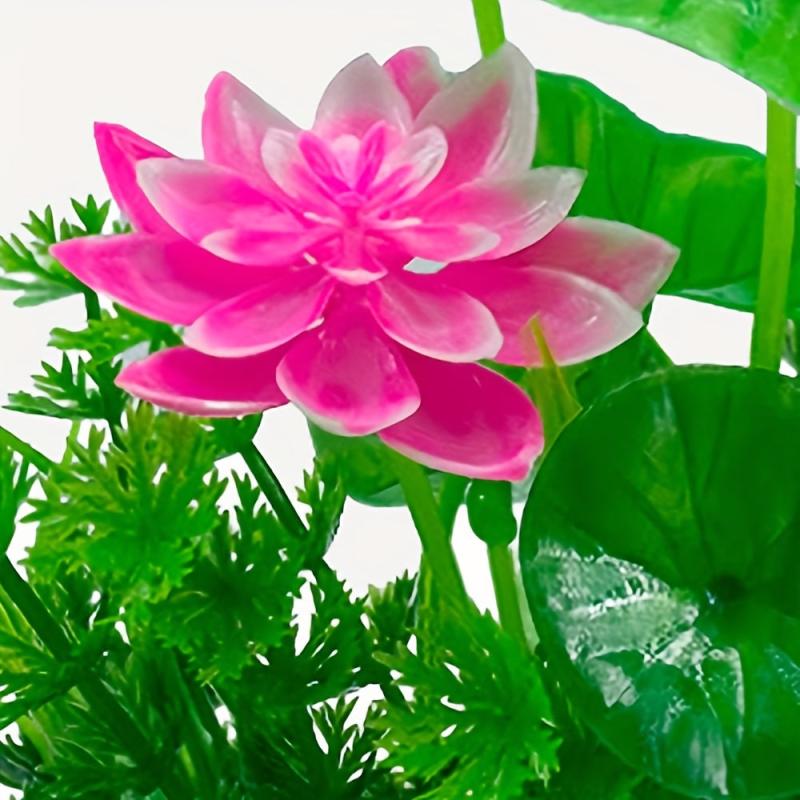 Artificial Lotus Fish Tank Ornament Plastic Plants Decoration