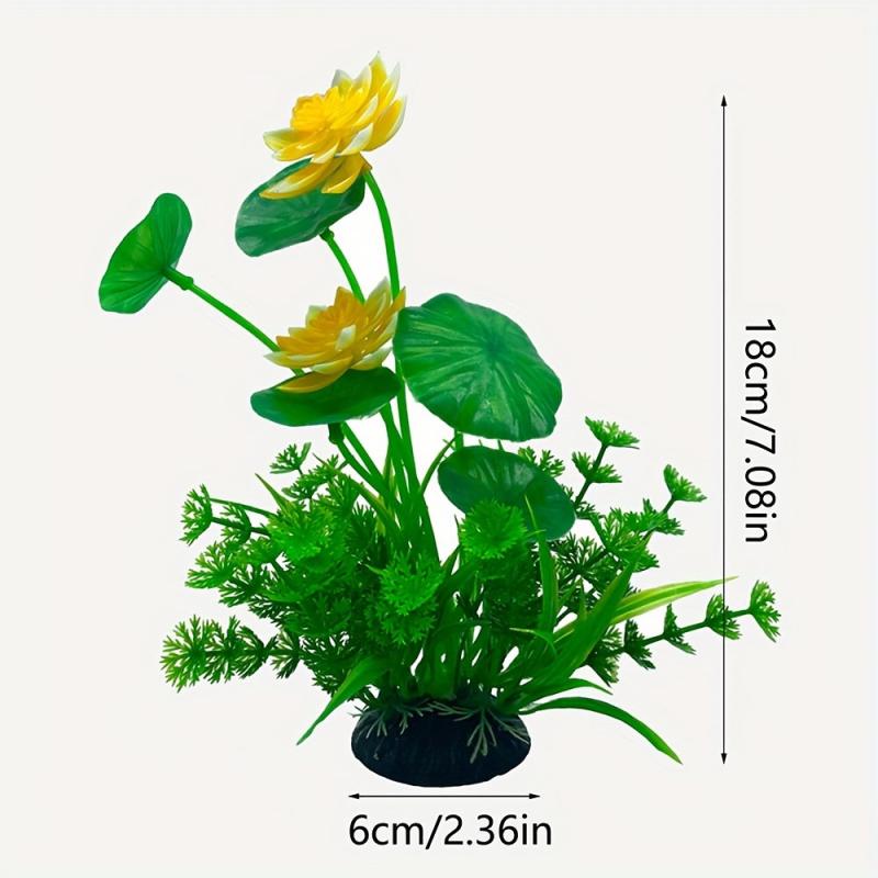 Artificial Lotus Fish Tank Ornament Plastic Plants Decoration