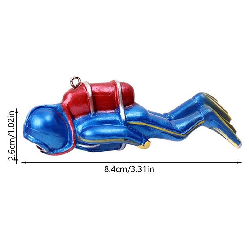 Fish Tank Diver Decoration Floating Diver Ornaments Small Diver With Ball
