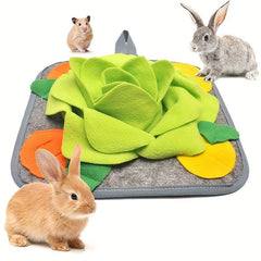Pet Snuffle Pad Rabbit Toy Slow Food Foraging Mat Durable Fleece