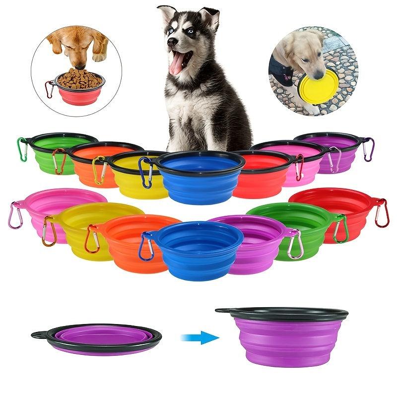 1pc Portable Extra Large Dog Bowl Foldable Silicone Pet Travel Bowl