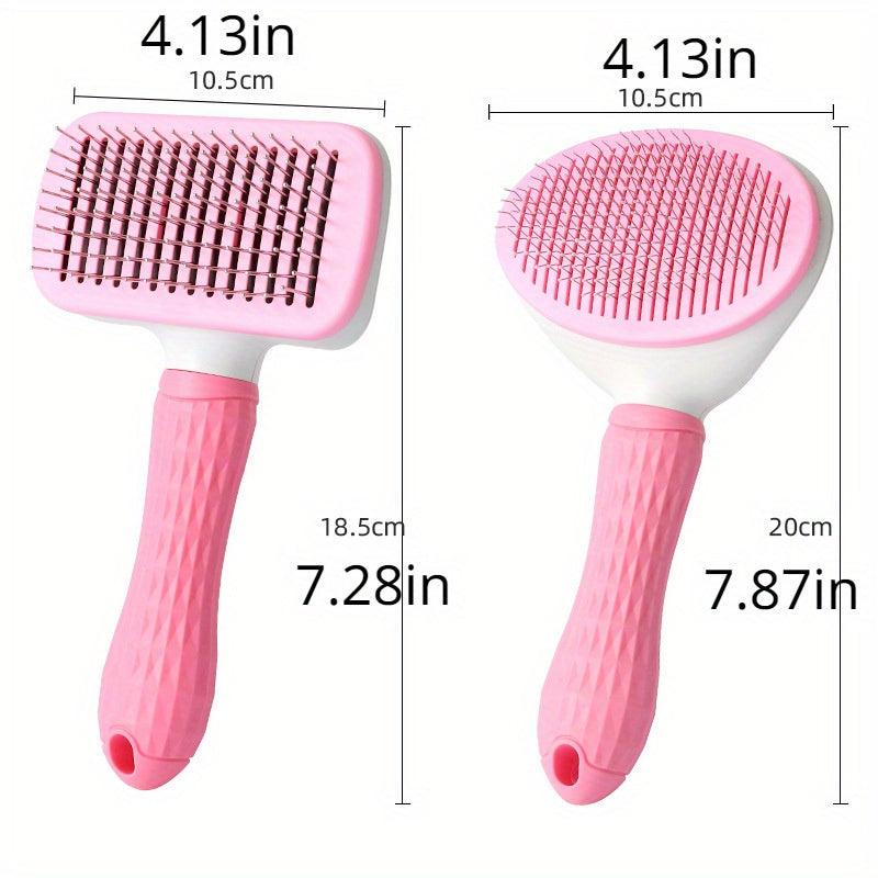 2pcs Cat Self Cleaning Comb Stainless Steel Needle Brush Pet Grooming