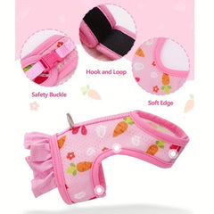 Comfortable Breathable Rabbit Harness Leash - Rabbit Vest & Breathable Leash Set