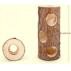 8pcs Hamster Tunnel Natural Wood Chew Toys Forest Hollow Tree Trunk