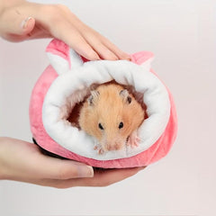 Pink Bunny Hamster Rabbit Warm Nest Sleeping Bag House Small Animal Winter