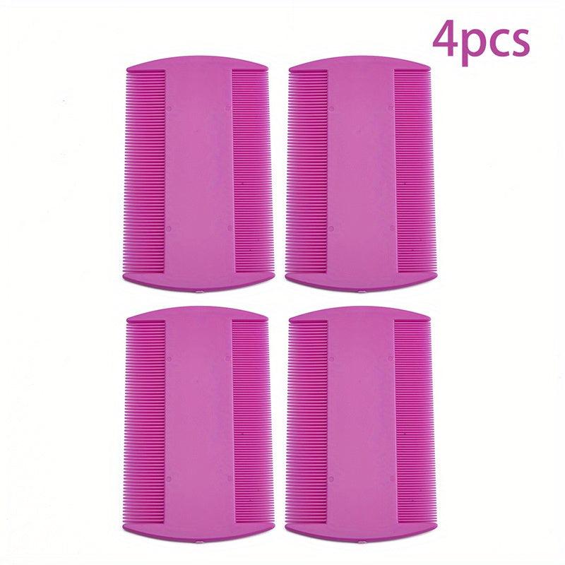 4pcs Double-Sided Dense Teeth Flea Comb for Pet Grooming