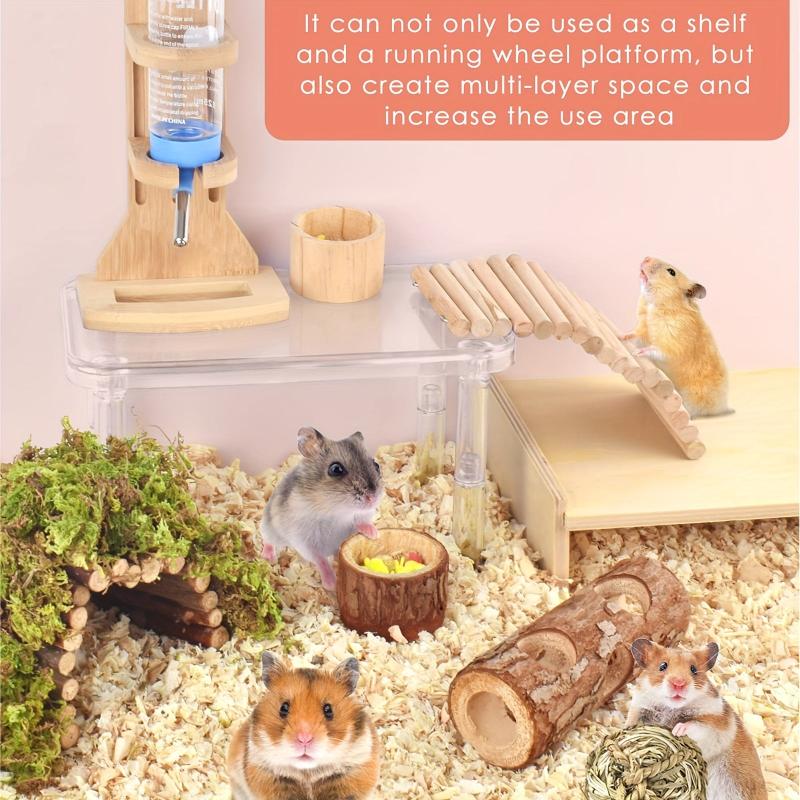 Transparent Hamster Platform Play Stand for Small Pets