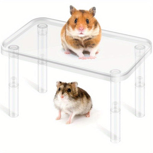 Transparent Hamster Platform Play Stand for Small Pets