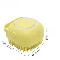 Silicone Pet Bath Brush Massage Comb for Dog Cat Rabbit - Shampoo Dispenser