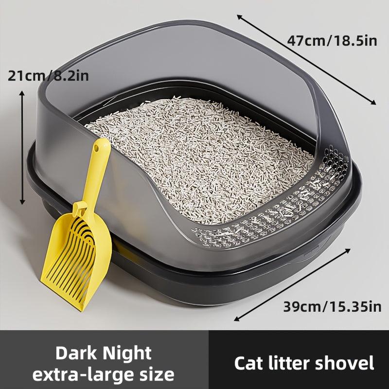 Anti-Splashing Cat Litter Box, Detachable Basin, High Fence Cat Toilet