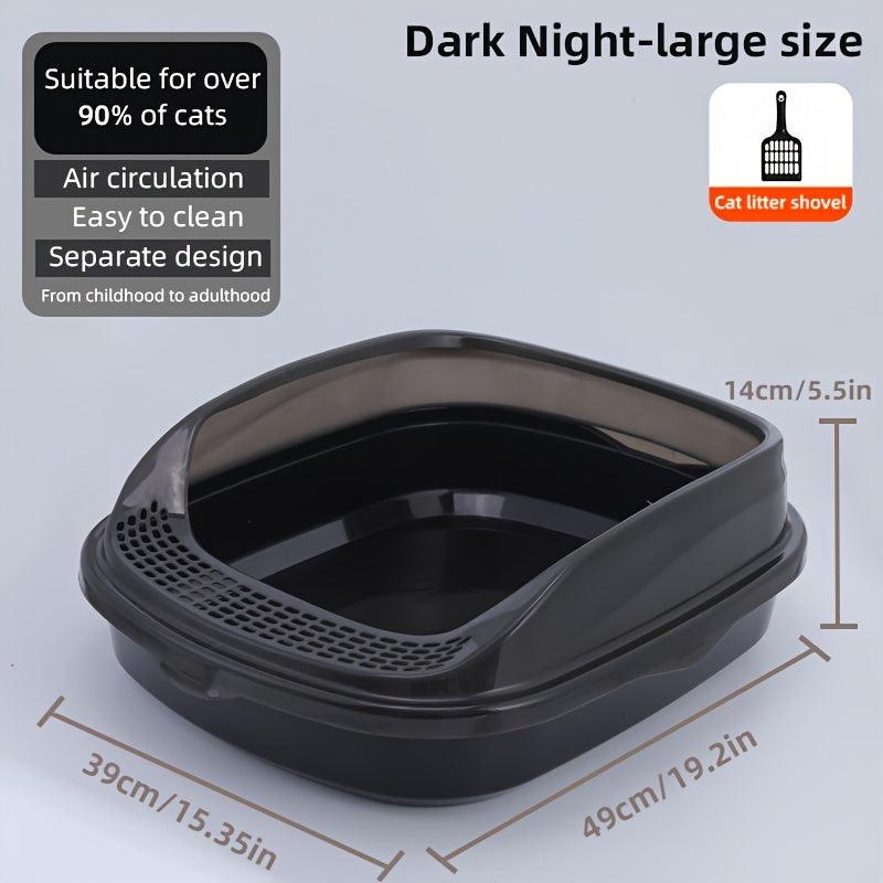 Anti-Splashing Cat Litter Box, Detachable Basin, High Fence Cat Toilet
