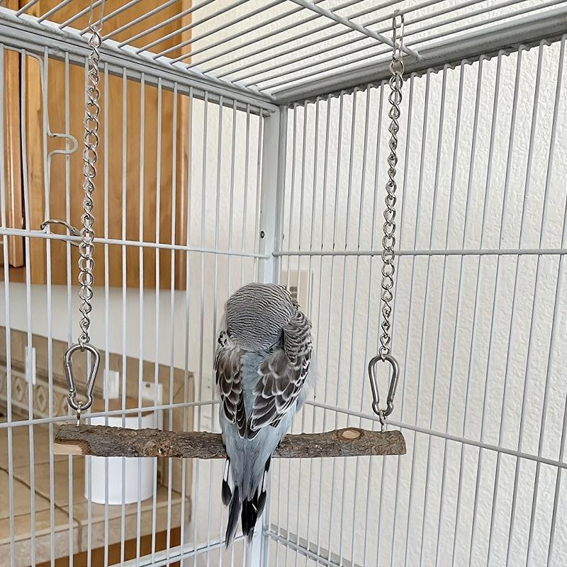 Wooden Bird Swing Toy for Parrot Cage Play