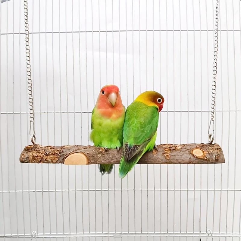 Wooden Bird Swing Toy for Parrot Cage Play