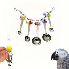 Interactive Parrot Toy Spoon Fun Bird Cage Swing Toy