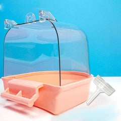 Transparent Parrot Bath Box Hanging Shower
