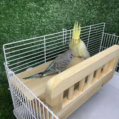 Bird Perch Board Rail Rest Station for Parrot Cage