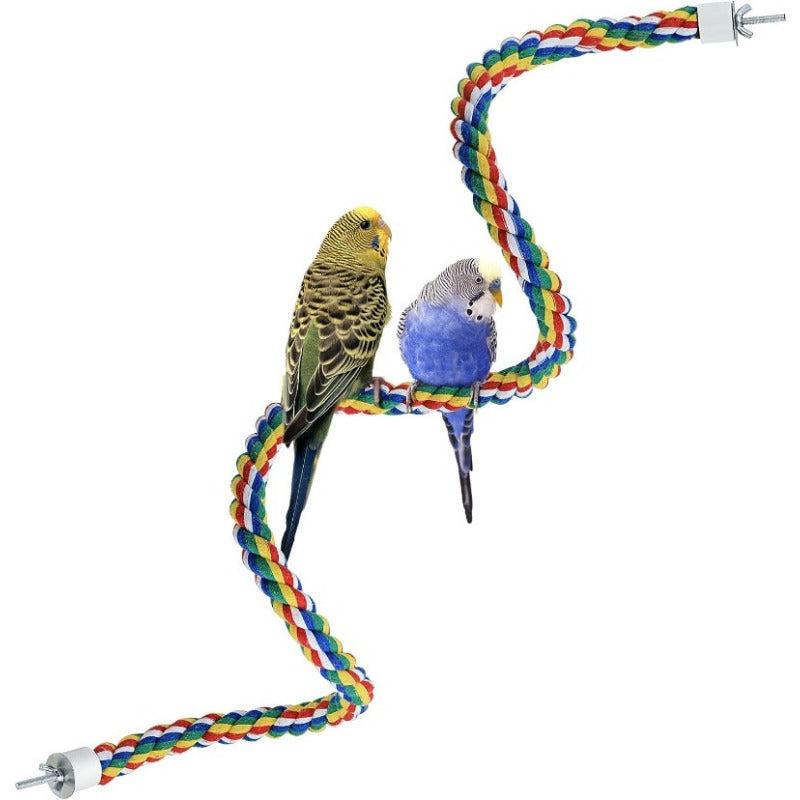 Colorful Rope Bird Stand Parrot Toy Climbing Ladder