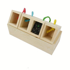 Wooden Bird Foraging Feeder Toys for Parrots