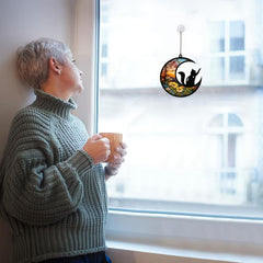 Cat Memorial Suncatcher Pet Loss Stained Glass Light Catcher For Cat Christmas