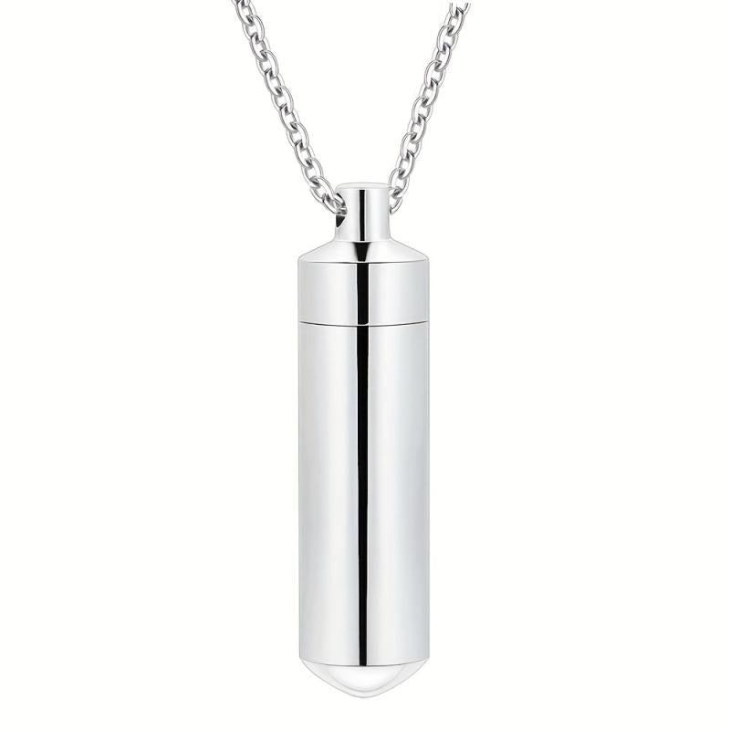 Cylinder Cremation Necklace for Ashes Keepsake Pendant Urn Jewelry