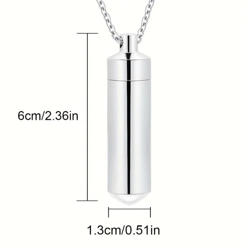 Cylinder Cremation Necklace for Ashes Keepsake Pendant Urn Jewelry