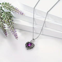 Heart Urn Necklace Birthstone Stainless Steel Ashes Pet Friends