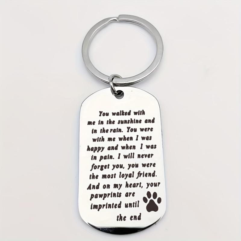 Pet Memorial Keychain Dog Cat Sympathy Gift A Loyal Keyring