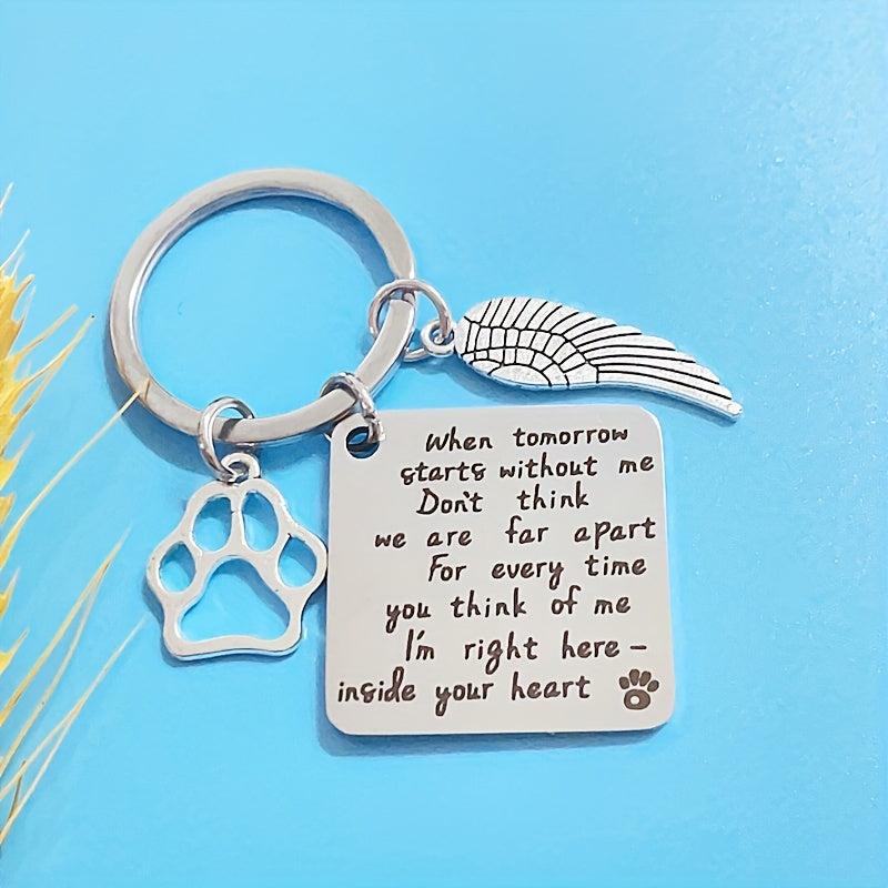 Stainless Steel Dog Memorial Keychain