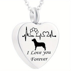 Pet Memorial Necklace Heart Pendant for Beloved Dogs and Cats