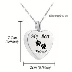 Pet Memorial Necklace Heart Pendant for Beloved Dogs and Cats
