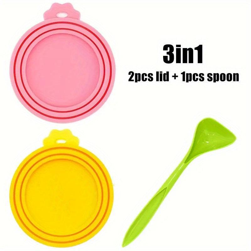 3pcs Reusable Food Storage Tin Cover Pet Food Can Lids