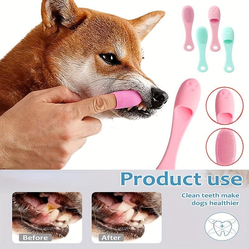 4pcs Soft Silicone Dog Finger Toothbrush for Pet Dental Care