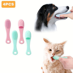 4pcs Soft Silicone Dog Finger Toothbrush for Pet Dental Care