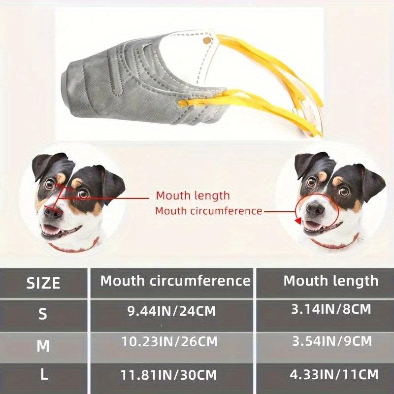3pcs Dog Muzzles Reusable & Breathable Adjustable Dustproof Face Mask