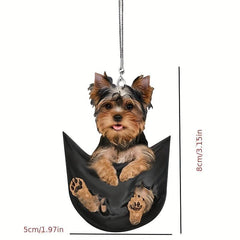 Dog Hanging Ornament Funny Cartoon Car Backpack Chain Rear Animal Pendant