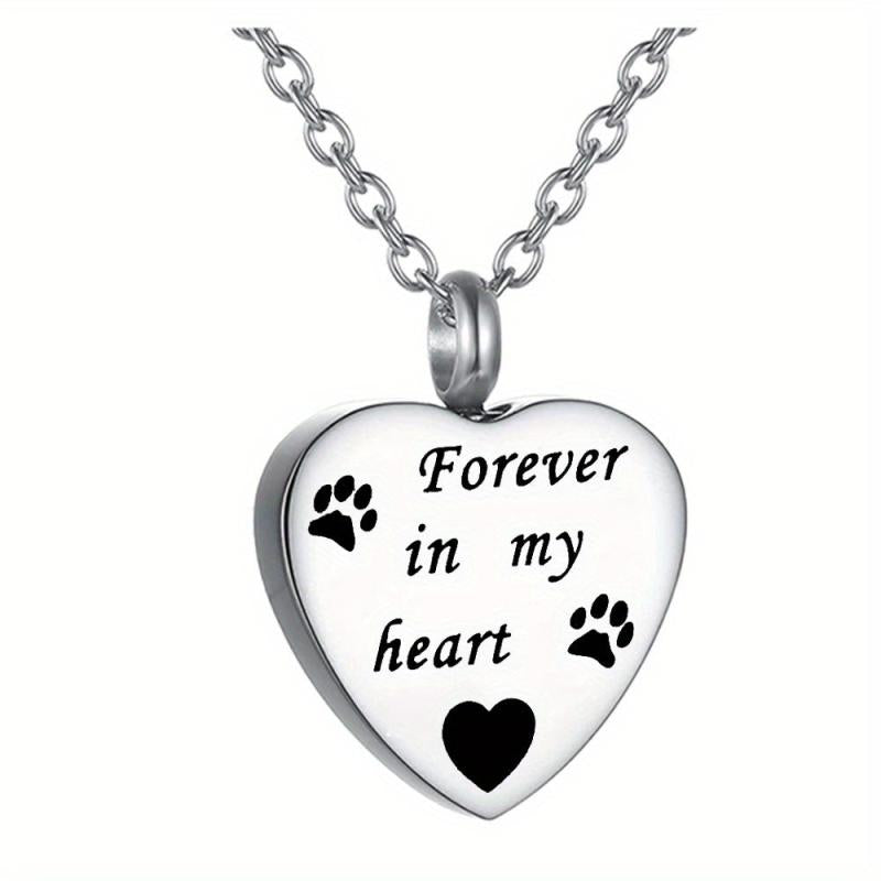 Pet Memorial Necklace Heart Pendant Cremation Urn Jewelry for Ashes