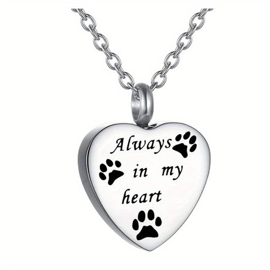 Pet Memorial Necklace Heart Pendant Cremation Urn Jewelry for Ashes