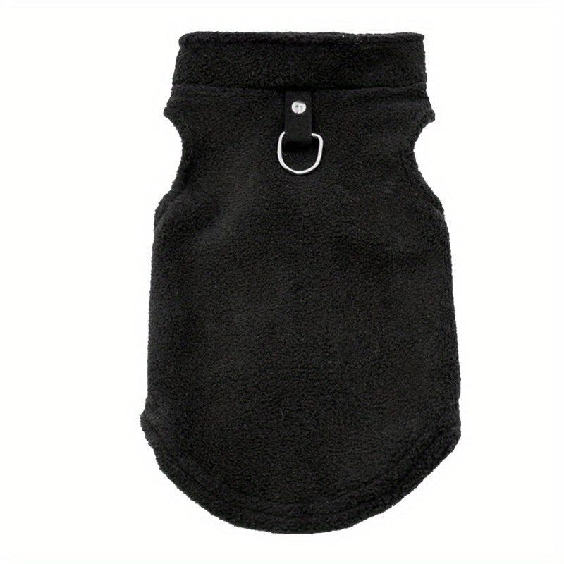 Winter Fleece Pet Dog Coat Jacket With D-ring Leash Attachment