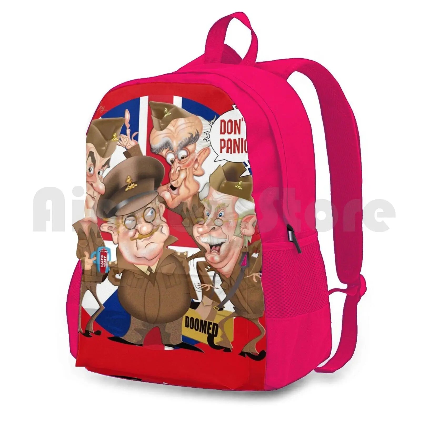 Dad's Army Cartoon Hiking Backpack Waterproof Camping Travel Dads Army