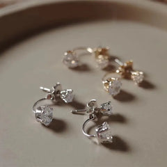 Zircon Front And Back Drop Earrings For Women