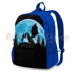 Moon Outdoor Hiking Backpack Waterproof Camping Travel Dragon