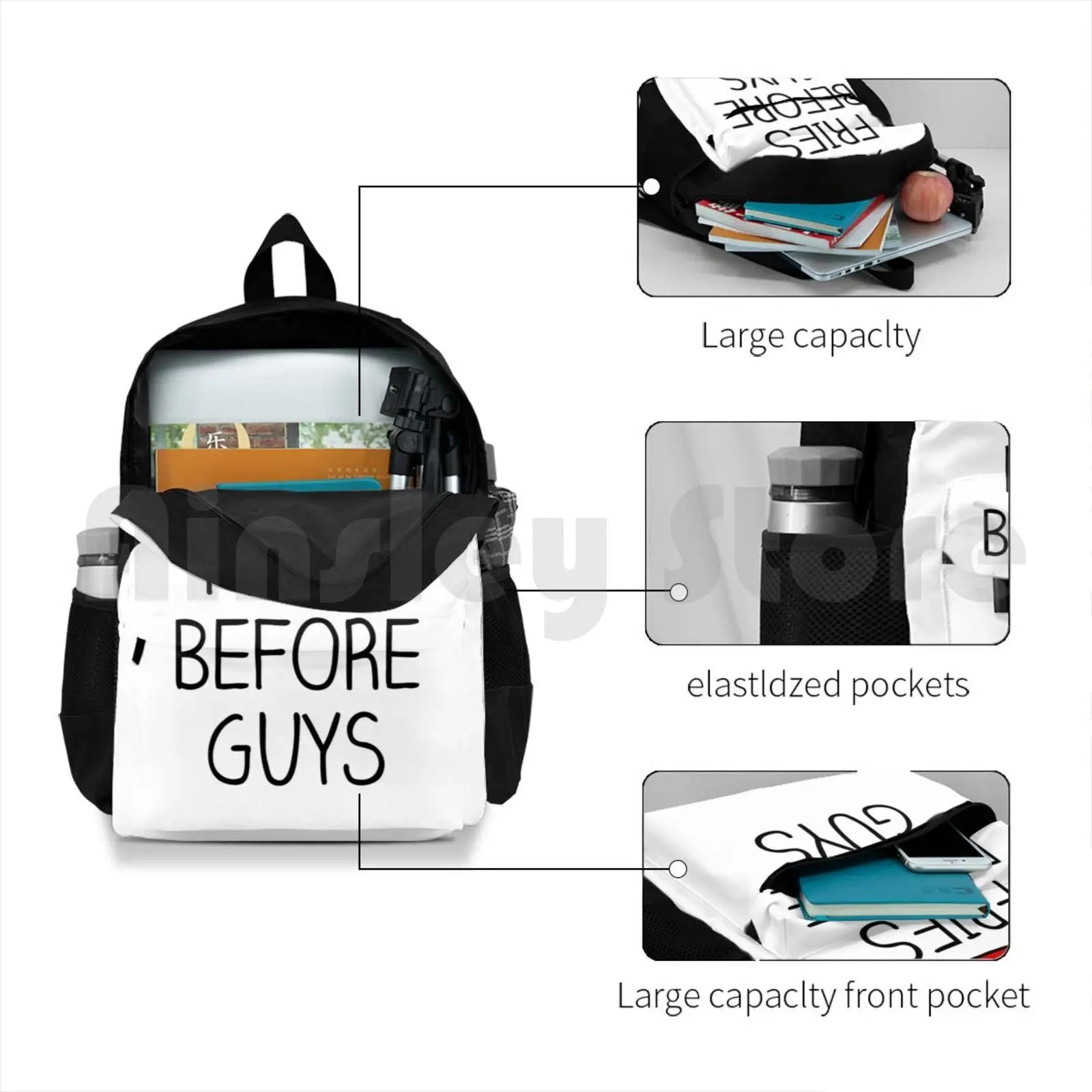 Fries Before Guys-In Outdoor Hiking Backpack Waterproof Camping Travel
